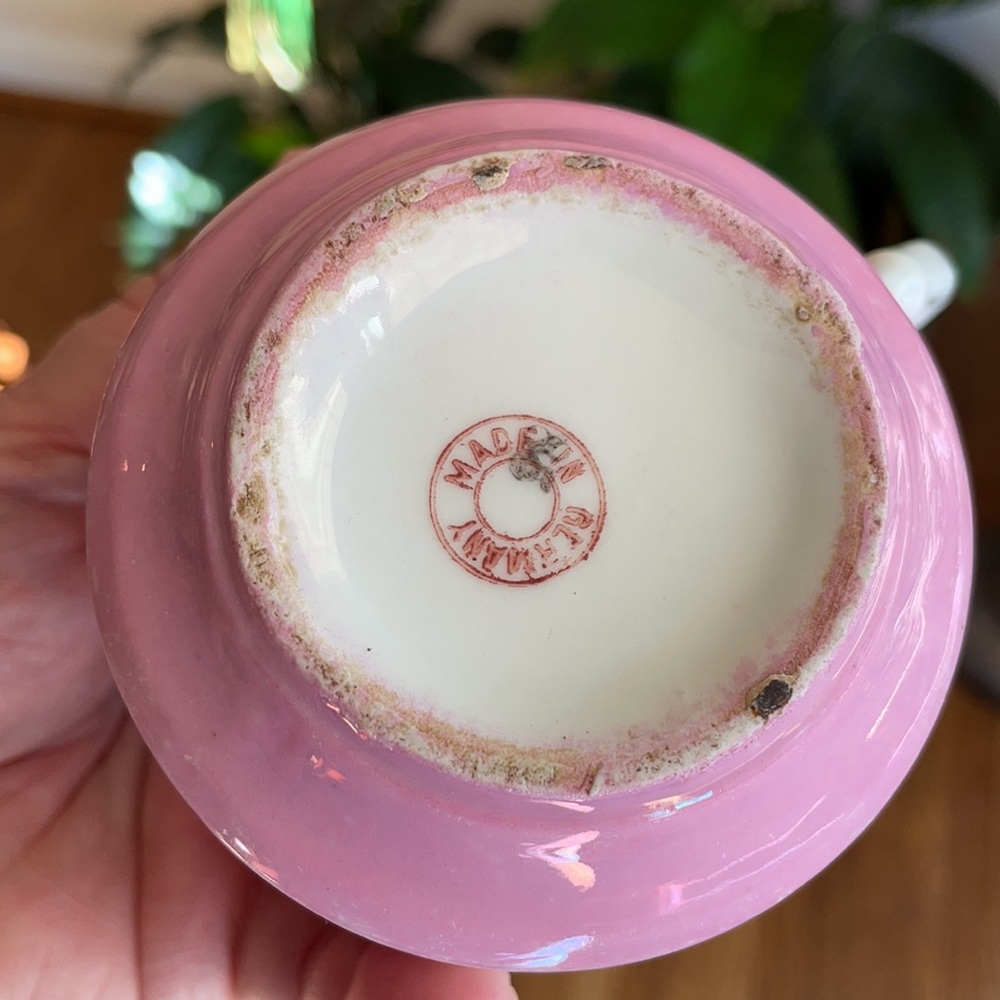 Antique German Lustre Remembrance Mustache Cup - Picture 5 of 9
